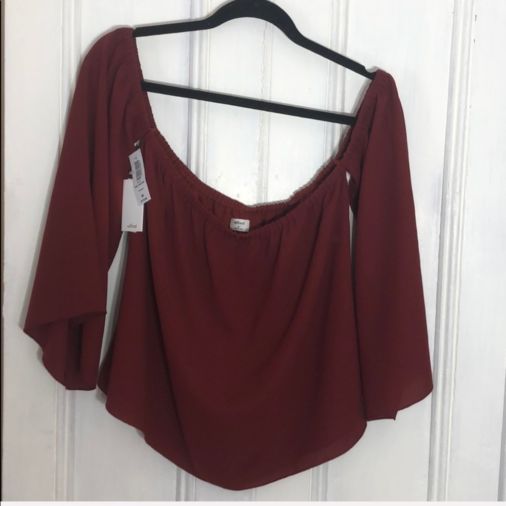 ARITZIA NEW W/ TAGS RED OFF THE SHOULDER BLOUSE -M